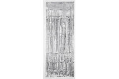 Door Curtain Silver Metallic Plastic 243 x 91.4 cm