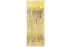 Door Curtain Gold Metallic Plastic 243 x 91.4 cm