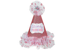 Party Cone Hat Birthday Princess Paper / Fabric Height 22.8 cm