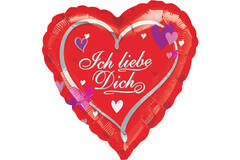 Foil Balloon - Shape - Heart - "Ich liebe Dich" - 45 cm