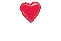 Foil Balloon - Mini Shape - Heart - Red Metallic - 23 cm