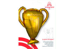 Foil Balloon - Shape - Trophy "CHAMPION #1" - Gold - 63 x 71 cm