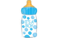 Foil Balloon - Shape - Baby Bottle "IT'S A BOY" - 25 x 58 cm