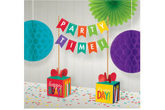 Banner Table Centerpiece Birthday Accessories Rainbow Paper / Wood Height 35,5 cm