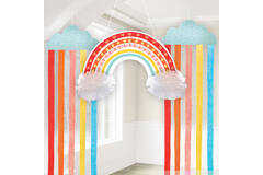 Hanging Decoration Kit Retro Rainbow Paper 3 Parts 41.2 x 170 cm / 64 cm