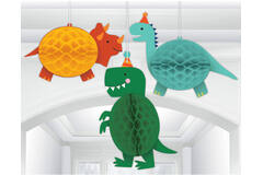 3 Honeycomb Hanging Decoration Dino-Mite