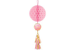 Honeycomb Decoration with Tassel Oh Baby Girl Paper 74.9 cm