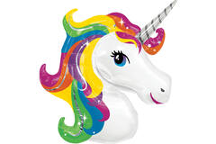 Foil Balloon - Shape - Unicorn - Rainbow - 83 x 73 cm