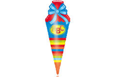 Foil Balloon - Shape - School Cone - "ABC" - 35 x 111 cm