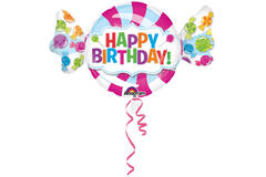 Foil Balloon - Shape - Candy "HAPPY BIRTHDAY!" - 101 x 60 cm