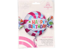 Foil Balloon - Shape - Candy "HAPPY BIRTHDAY!" - 101 x 60 cm