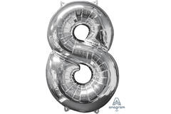 26in/66cm Number 8 Silver