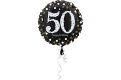 Foil balloon - Holographic Sparkling - "50 Happy Birthday" - 45 cm