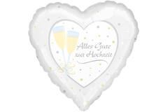 Foil Balloon - Shape - Heart - "Alles Gute zur Hochzeit" - 45 cm
