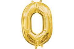 MiniShape Number 0 Gold Foil Balloo