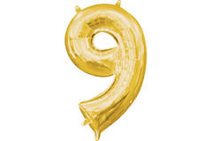 MiniShape Number 9 Gold Foil Balloo