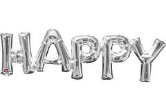 "SuperShape Phrase ""Happy "" Silver F"