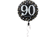 Foil Balloon – Holographic Sparkling – “90 happy birthday” – 45 cm