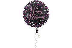 Foil Balloon - "Happy Birthday" - Pink Celebration - 45 cm