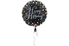 Foil Balloon - "Happy Birthday" - Holographic Glitter - 45 cm