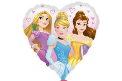 Foil Balloon - Shape - Multi-Princes - Heart - 45 cm