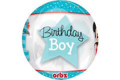 "Orbz ""Mickey 1st Birthday"" Foil Balloon Clear, G40, packed, 38 x 40