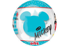 "Orbz ""Mickey 1st Birthday"" Foil Balloon Clear, G40, packed, 38 x 40