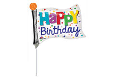 Foil Balloon – Mini Shape – Flag – “Happy Birthday” – 25 x 20 cm