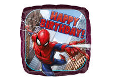 Foil Balloon - Shape - Square - Spider-Man "HAPPY BIRTHDAY!" - 45 cm