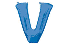 SuperShape Letter V Blue Foil Ballo