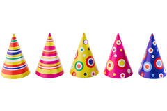 Party Cone Hats Dots & Stripes Assorted Paper Height 16 cm