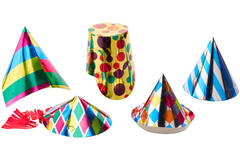 Party Cone Hats Multi-Coloured Assorted Paper Height 10.5 cm