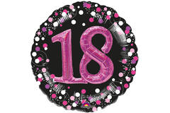 Multi Sparkling Pink 18 Foil Balloon P75 Packaged 81 cm x 81 cm