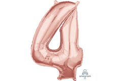 Foil Balloon - Number - 4 - Rose Gold - 43 x 66 cm