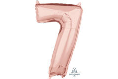 Foil Balloon - Number - 7 - Rose Gold - 43 x 66 cm