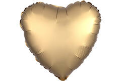 Foil Balloon - Heart Shape - Luxury Satin Gold - 45 cm