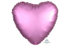 Foil Balloon - Shape - Heart - Satin Luxe Flamingo - 45 cm