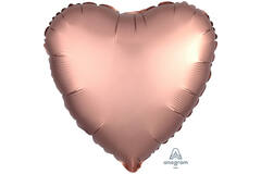 Foil Balloon - Shape - Heart - Satin Luxe Rose Copper - 45 cm