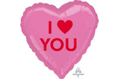 Standard I Heart You Candy Heart Foil Balloon S40 Packaged 43 cm