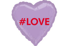 Foil Balloon - Shape - Heart - "#LOVE" - 45 cm