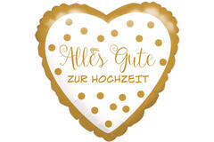 Foil Balloon - Shape - Heart - "Alles Gute ZUR HOCHZEIT" - 45 cm