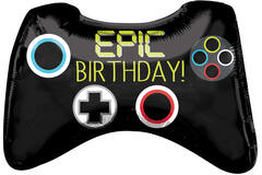 Foil Balloon - Shape - Game Controller - "EPIC BIRTHDAY"