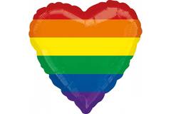 Foil balloon - Shape - Heart - Rainbow Fun - 45 cm