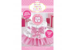 Diaper Cake Decoration Kit Girl 4 Parts 34 cm