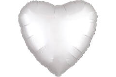 Foil Balloon - Shape - Heart - Satin Luxe White Satin - 45 cm