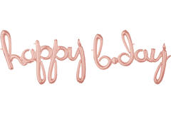 Foil Balloons - Shape - Letters "happy b*day" - Rose Gold