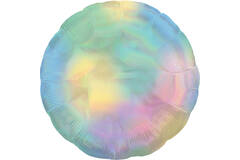 Standard Holographic Iridescent Pastel Rainbow Round Foil Balloon S55 