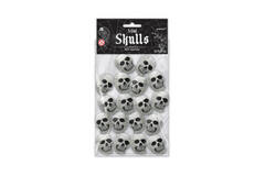 18 Mini Skulls Trick Or Treat Plastic 5 x 2.54 cm