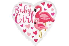 Standard HX Flamingo Baby Girl Foil Balloon S40 Packaged 43 cm
