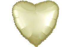 Standard Satin Luxe Pastel Yellow Heart Foil Balloon S15 Packaged 43 c